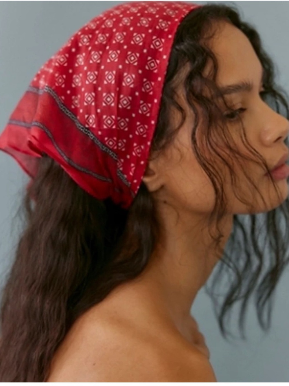 Free People Bridgette Bandana - Classic Red New